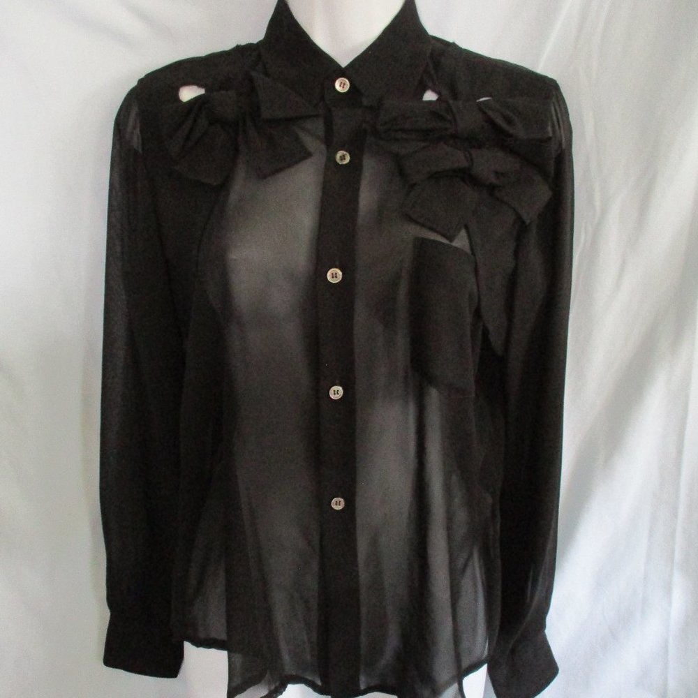 NWT NEW COMME DES GARCONS Sheer BOW Top Shirt Japan Top S Shirt
